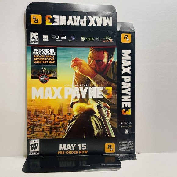 Max Payne 3 PS3 PlayStation 3 Xbox 360 Promotional Box